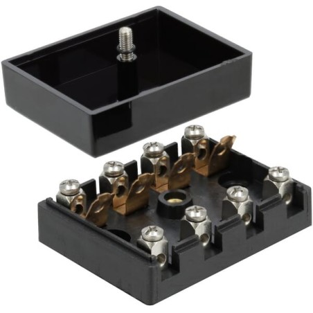 Fuse box ceramic 4 way, 12/24V, screw terminals - FB10007KR