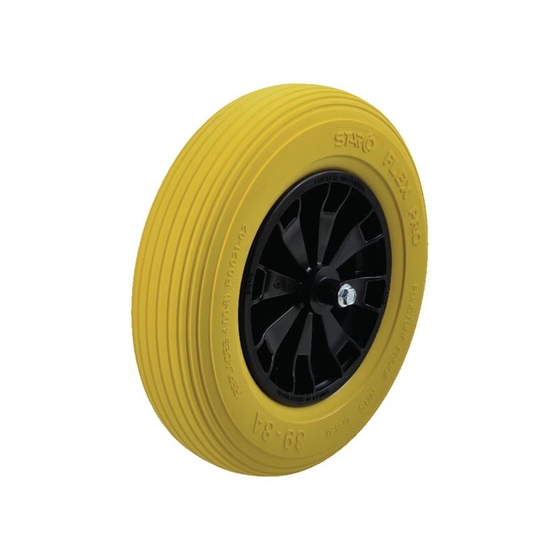 Wheel complete, puncture free, NML-PU, yellow - F80080 Wheel complete, puncture free, NML-PU, yellow - F80080