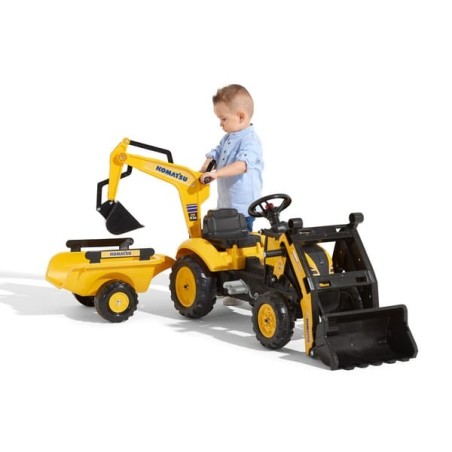 Komatsu backhoe with front loader and trailer - F2076N