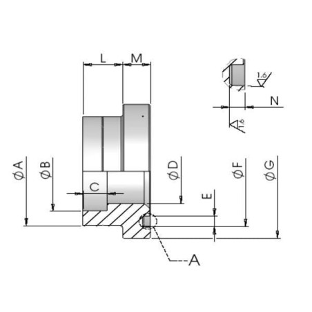 Weld flange 6000PSI 1 diameter 30 - F616N30