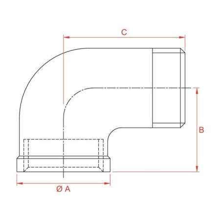 Elbow 90 stopni S.S. F/M 1/2 inch - FG9212RVS