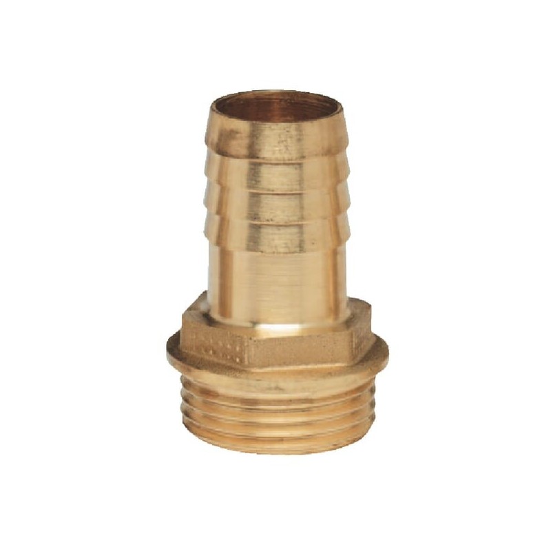 Króciec mosiężny na wąż 20 mm x gwint zewnętrzny 3/4 cali - FG523420MS Króciec mosiężny na wąż 20 mm x gwint zewnętrzny 3/4 cali - FG523420MS