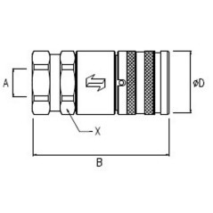 Quick release coupling socket 3/8-1/2 B - FFH0612GASF