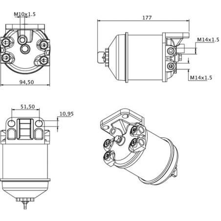 Filter housing complete - FI522CM14