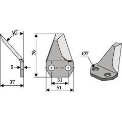 Feeder wagon knife - FM19160