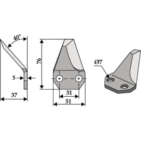 Feeder wagon knife - FM19160