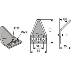 Plain RH Crank Section StrM - FM19176