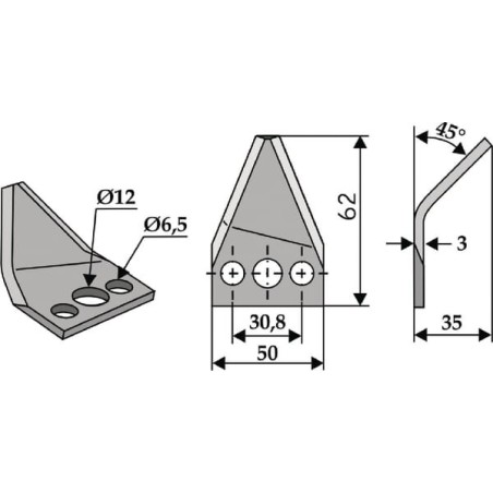 Plain RH Crank Section StrM - FM19176