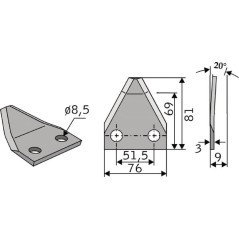 Feeder wagon knife - FM06142
