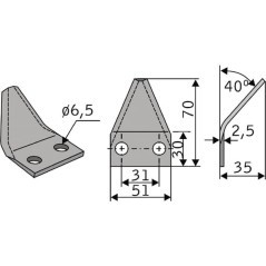 Feeder wagon knife - FM19120