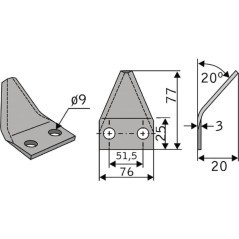 Plain 20 section 80mm Marmix - FM13144