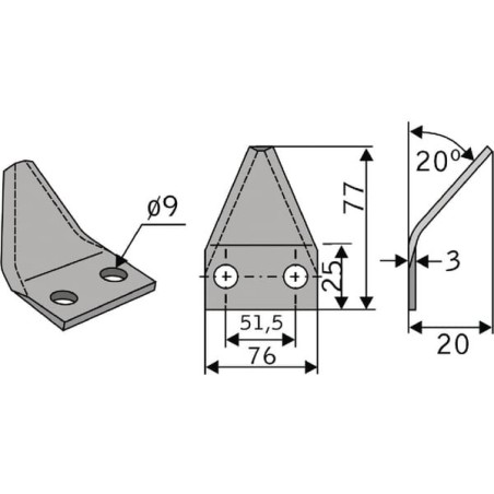 Plain 20 section 80mm Marmix - FM13144
