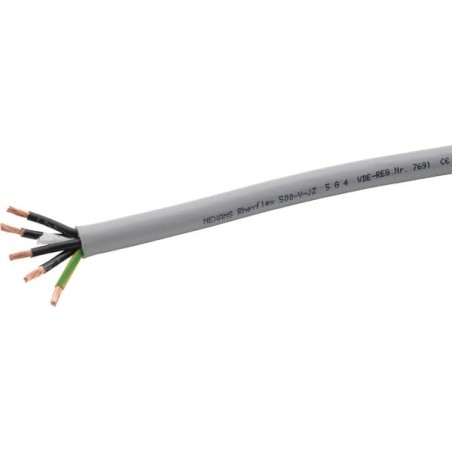 Cable 5x4mm², grey, PVC, per m, Helukabel - FLEXYJZ54