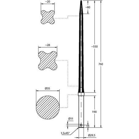 Frontladerzinken 760mm - FT53