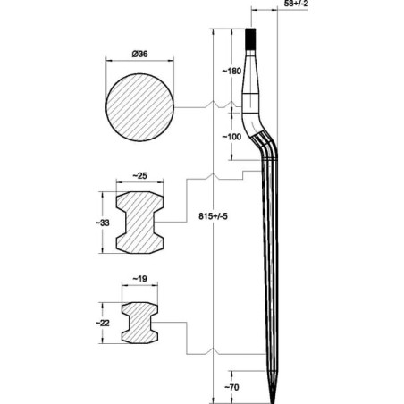Silozinken M22x815mm Stoll - FT26