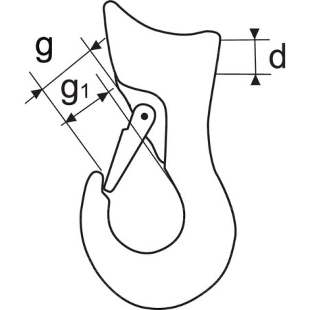 Hook with security clip 16mm - FW15395