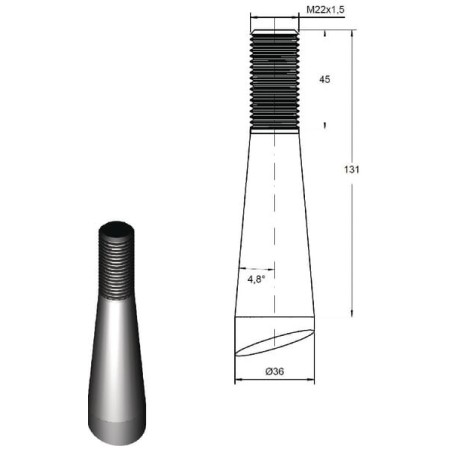 Silozinken M22 x 815mm - FT33