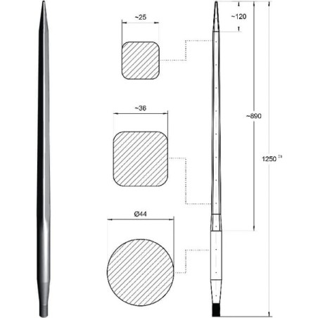 Frontladerzinken 1250 mm - FT39