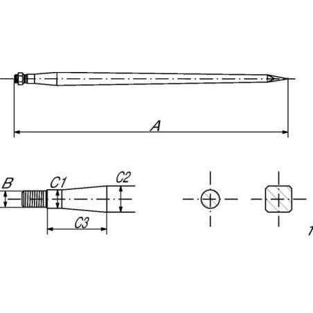 Frontladerzinken 35x820 - FT484326KR
