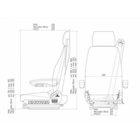 Siedzenie Arizona Iveco/Scania Basic - G1040657