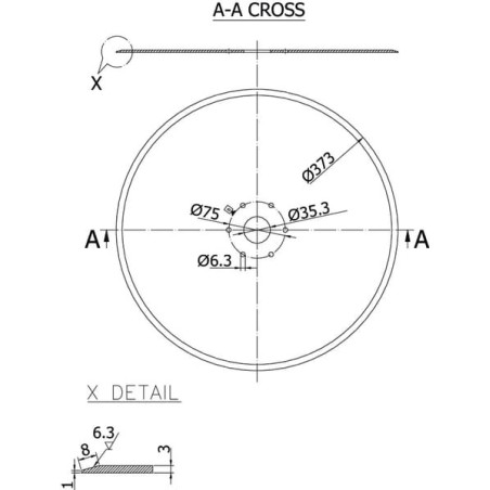 Scheibe flach 373x3,0mm - G13825091RN