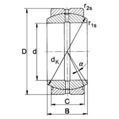 Łożysko ślizgowe promieniowe baryłkowe 30x47x22/18mm - GE30DO2RS