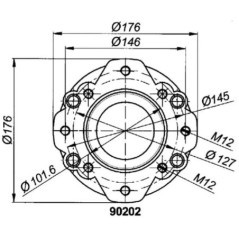 GBU359DSB Borelli, Befestigungsflansche für Getriebe 