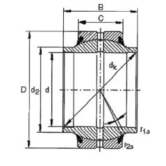 Łożysko ślizgowe promieniowe baryłkowe 20x35x24/12mm - GE20HO2RS