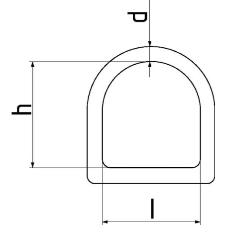 Geschweißte D-Ring 7mm - GDR075E