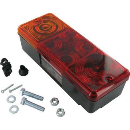 Rear light LH rectangular, red/amber, bolt on, 210x59x83mm - G41311