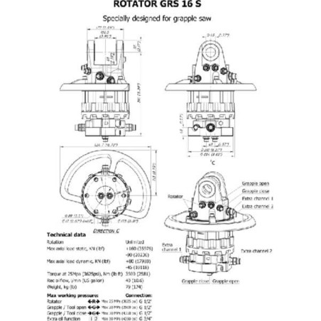 Rotator 160kN Flange 6x17mm - GRS16S