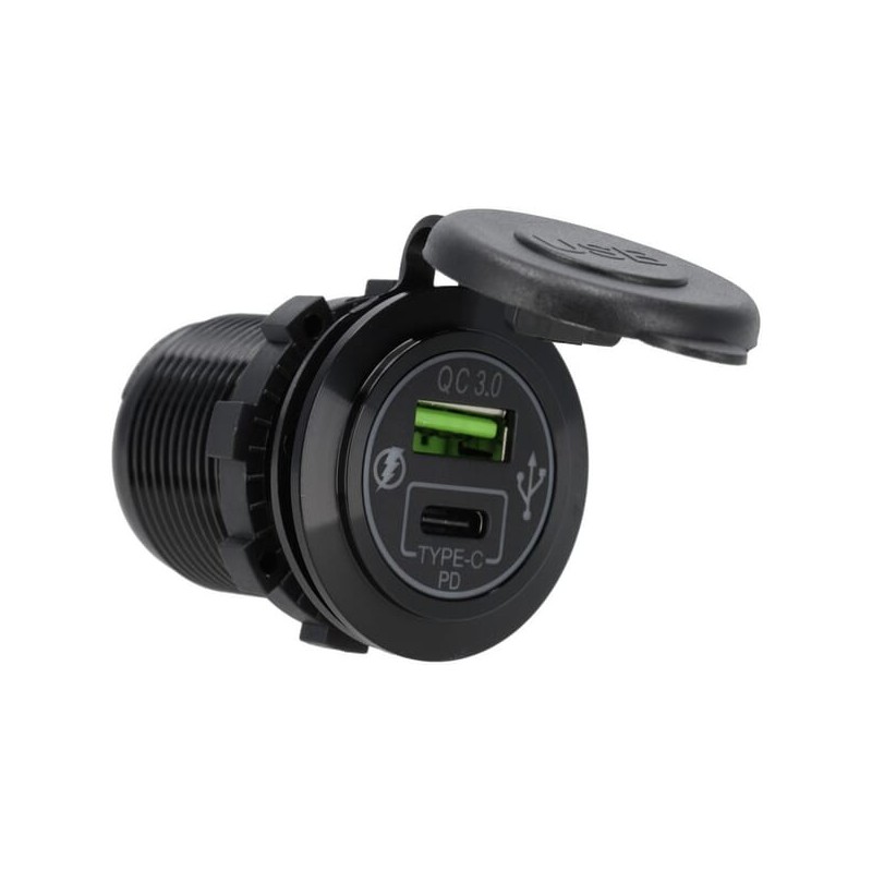 USB-CUSB-A socket 12/24V flush mount - GSM051