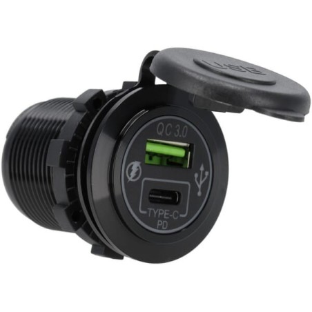 USB-CUSB-A socket 12/24V flush mount - GSM051