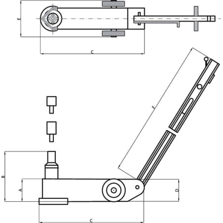 Pneumatic jack 35t 360mm - GT3532AG