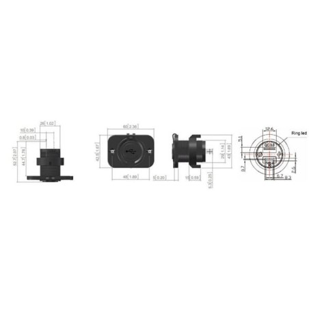 USB-CUSB-A socket 12/24V flush mount - GSM052