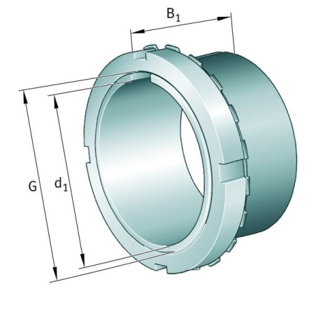 Adaptor sleeve with nut 25x45x38mm - H2306