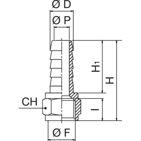 Złączka do węża 6mm x 1/4 cali - HCFP614