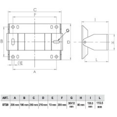 Wandhalterung 180x204mm E.Stahl - HD20