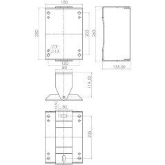 Przegubowy uchwyt ścienny 140x204mm SS - HD15