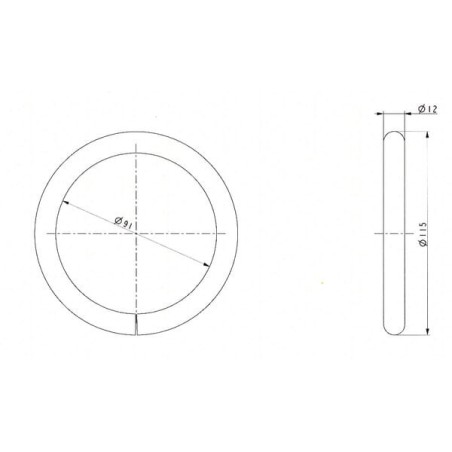 Pierścień spawany 12x91 mm - HC36