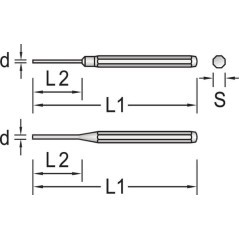 Wybijak do zawleczek długi Gedore, 10 mm - HG119L10
