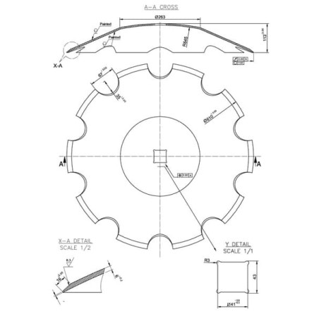 Harrow disc 610x6/41 Notched - HD488592