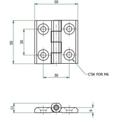 Metal hinge, black-coated - HS468175