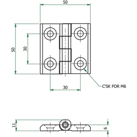 Metal hinge, black-coated - HS468175