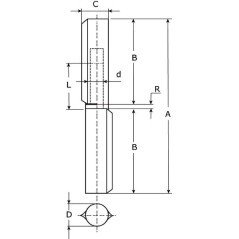 Zawias toczony V2A, 100 mm - HS762810RVS