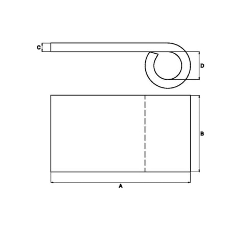 Weld on hinge 16x75 mm - HS841008