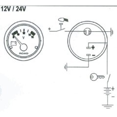 Voltmeter 24V 52mm - I00022