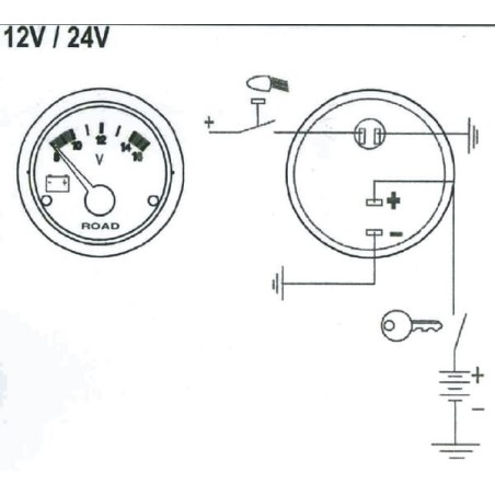 Voltmeter 24V 52mm - I00022