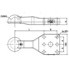 Zugöse 80mm horizontal flach - HS115