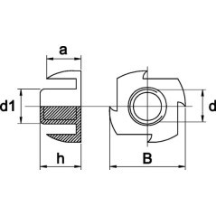 Einschlagmutter M4x8 verz. - INSM48